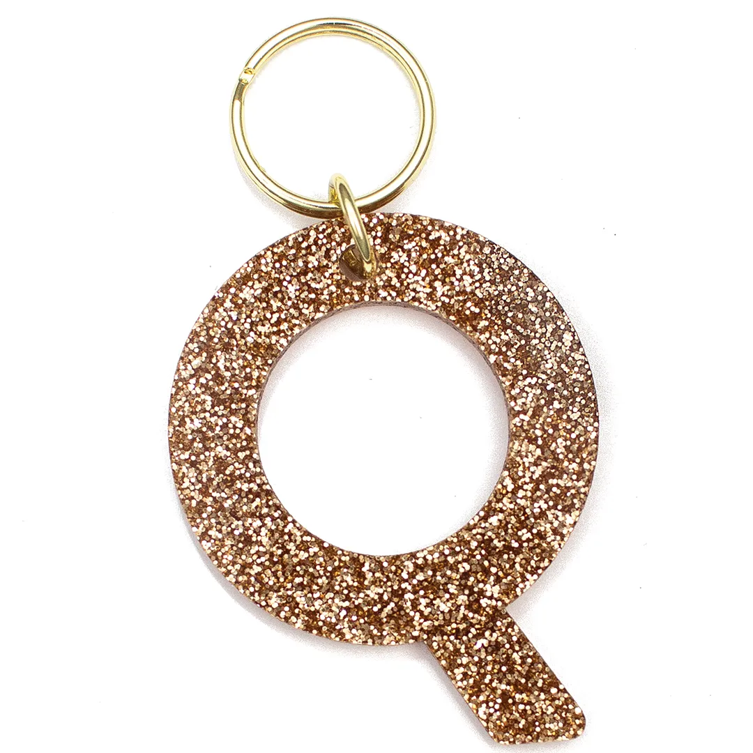 Glitter Letter Keychain