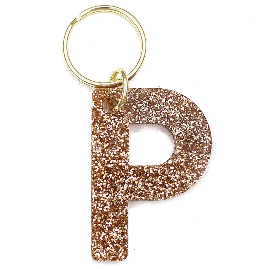 Glitter Letter Keychain