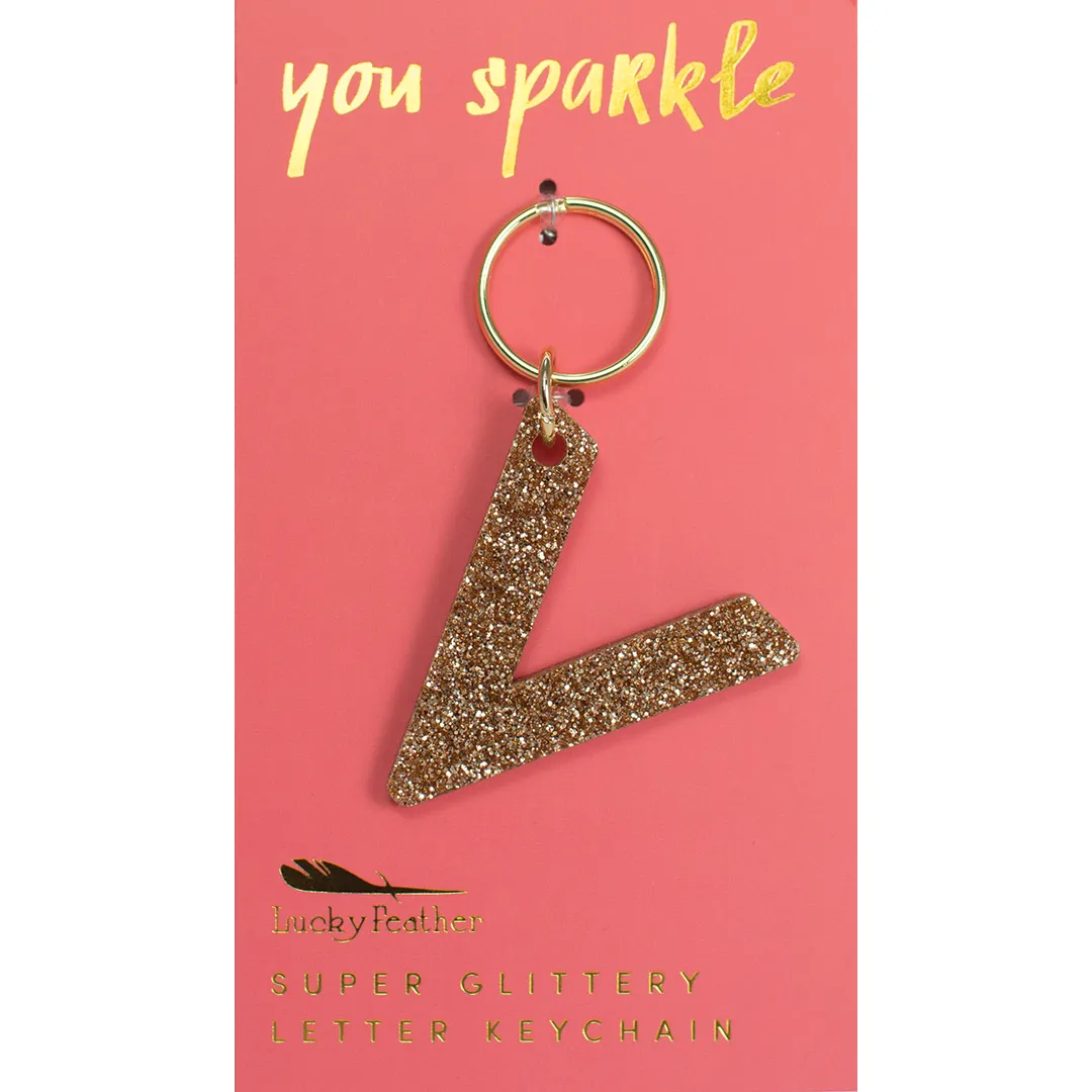 Glitter Letter Keychain