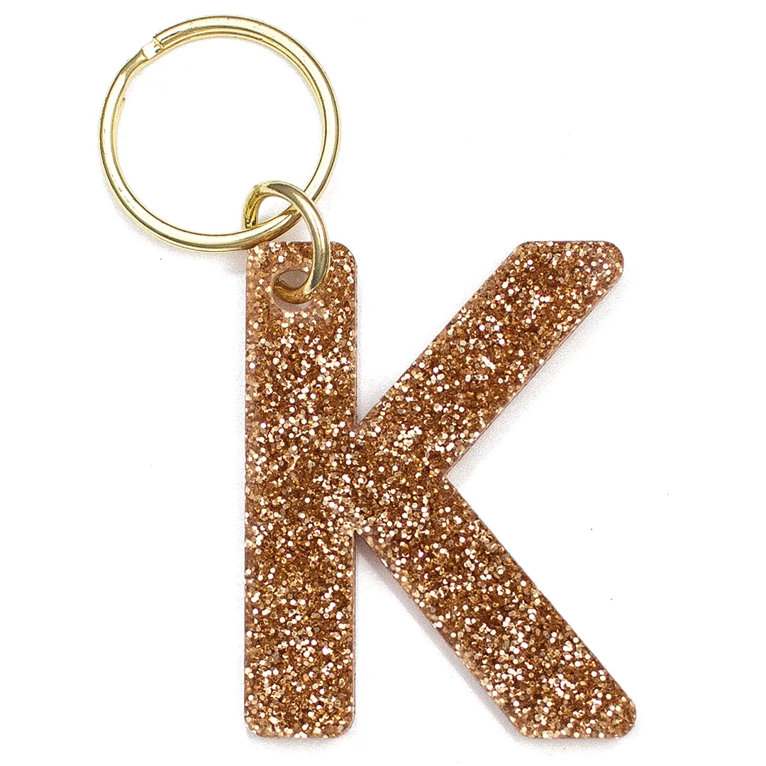 Glitter Letter Keychain