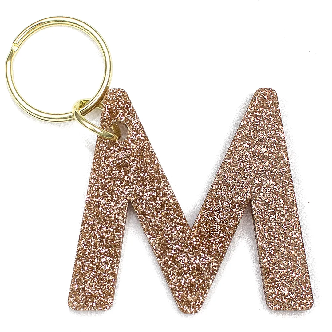 Glitter Letter Keychain