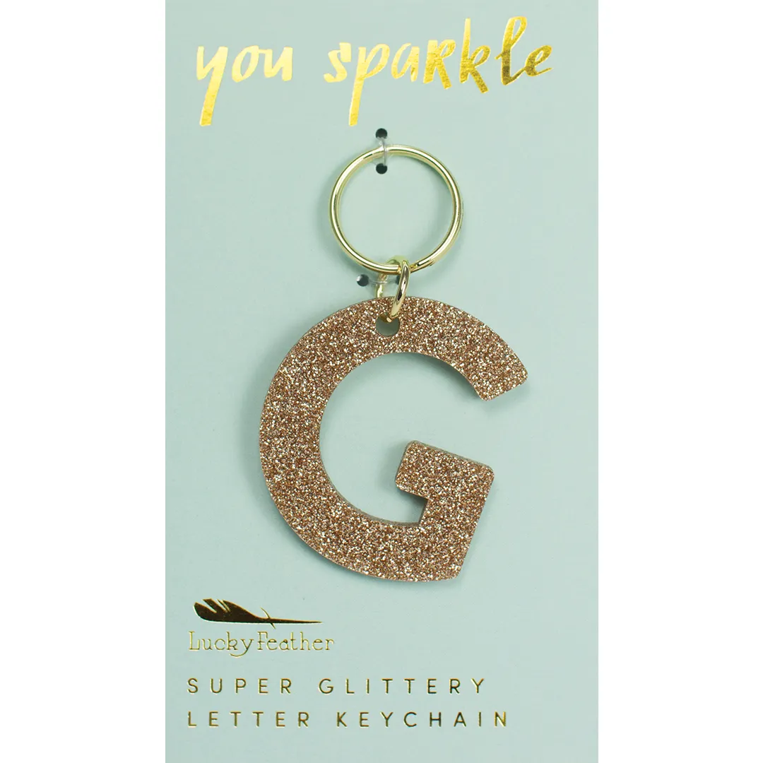 Glitter Letter Keychain