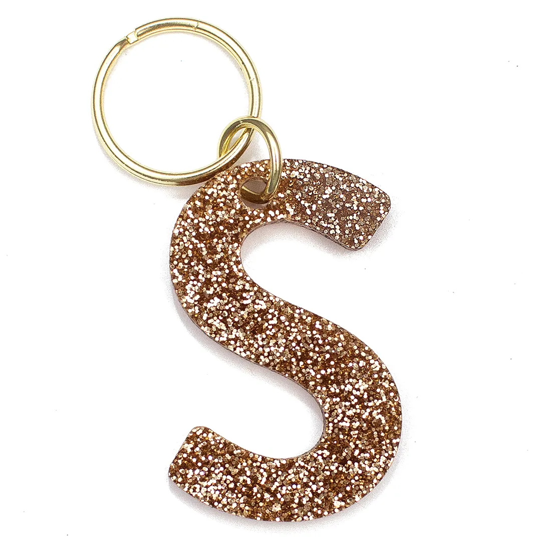 Glitter Letter Keychain