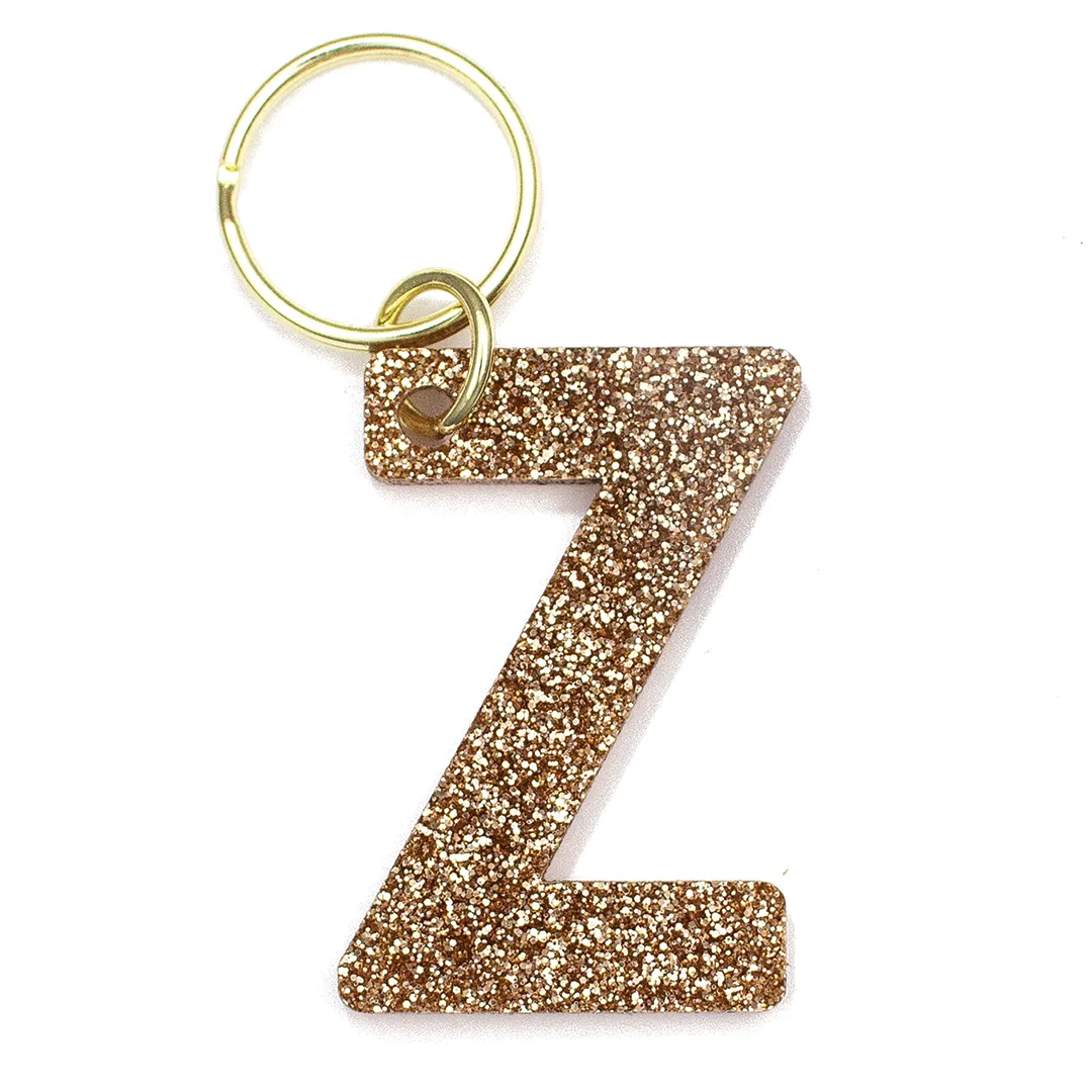 Glitter Letter Keychain