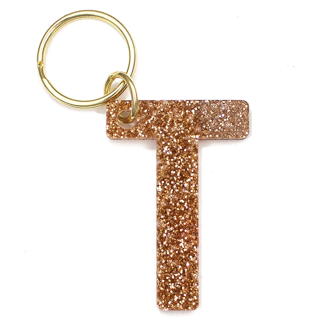 Glitter Letter Keychain