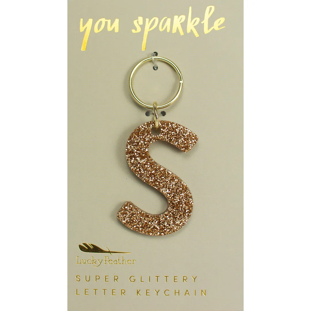 Glitter Letter Keychain