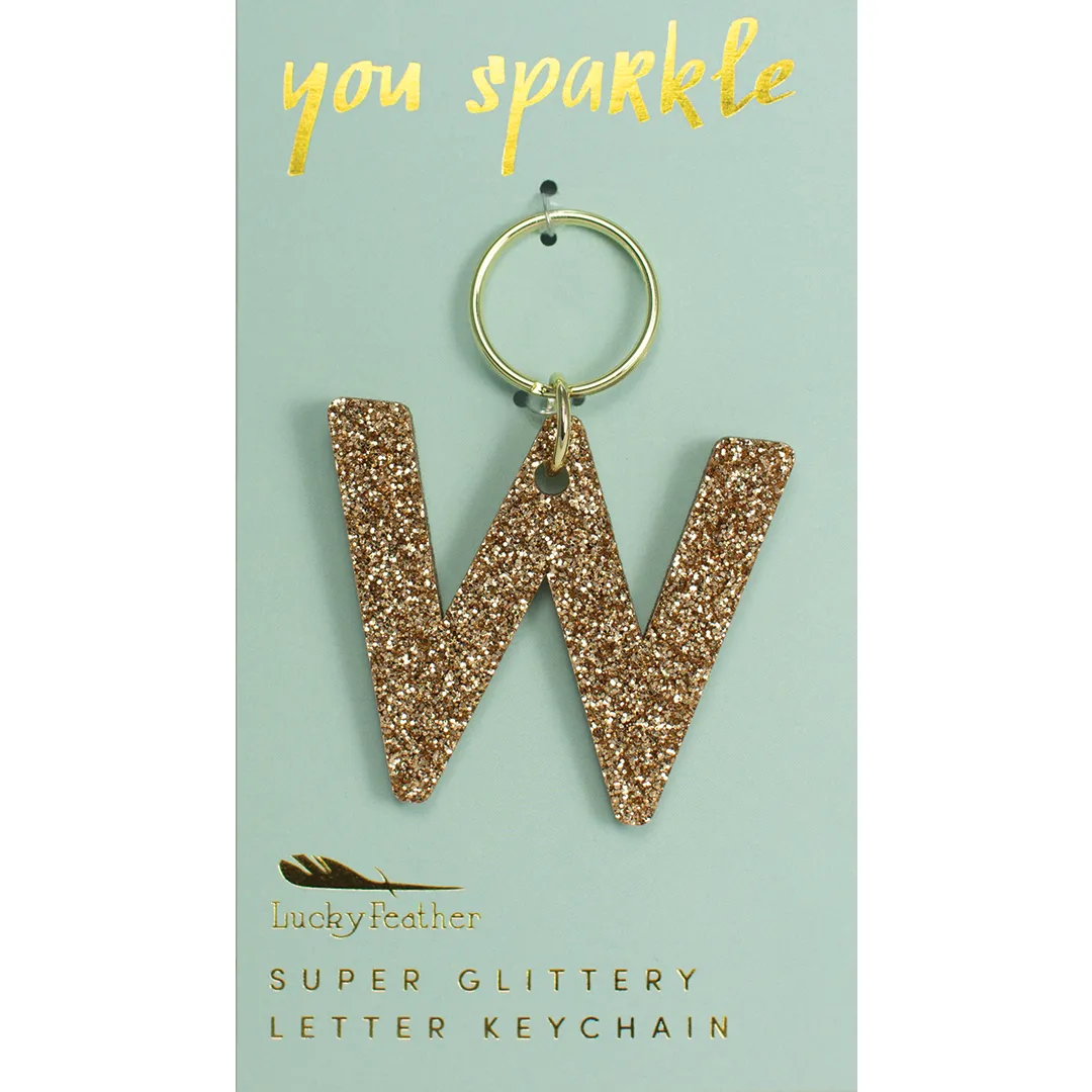 Glitter Letter Keychain