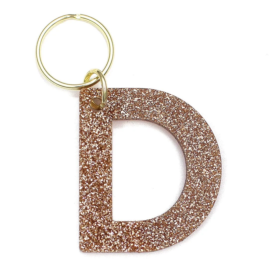 Glitter Letter Keychain