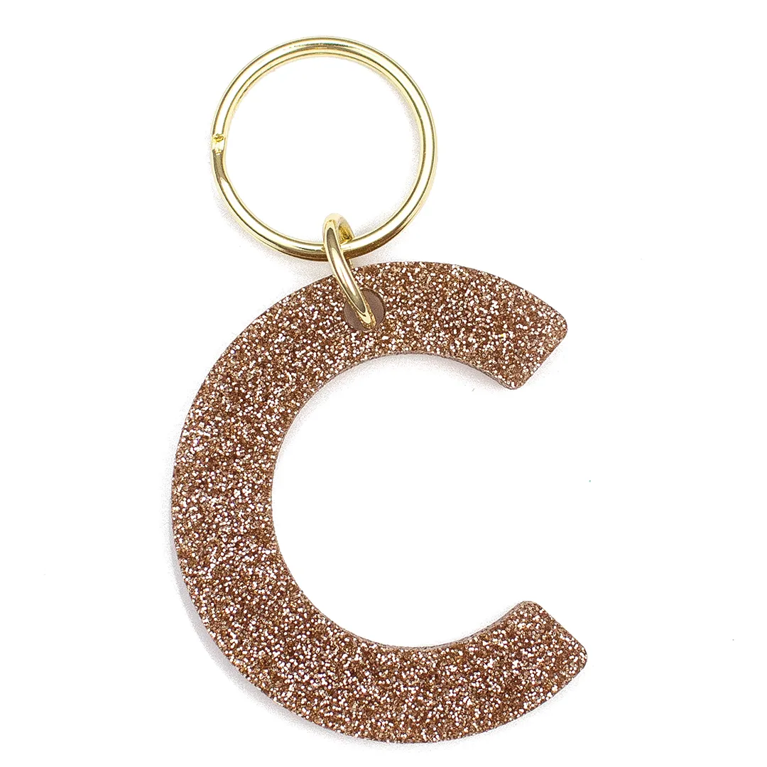 Glitter Letter Keychain