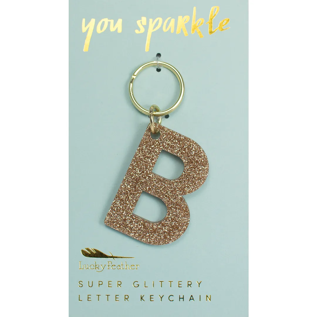 Glitter Letter Keychain