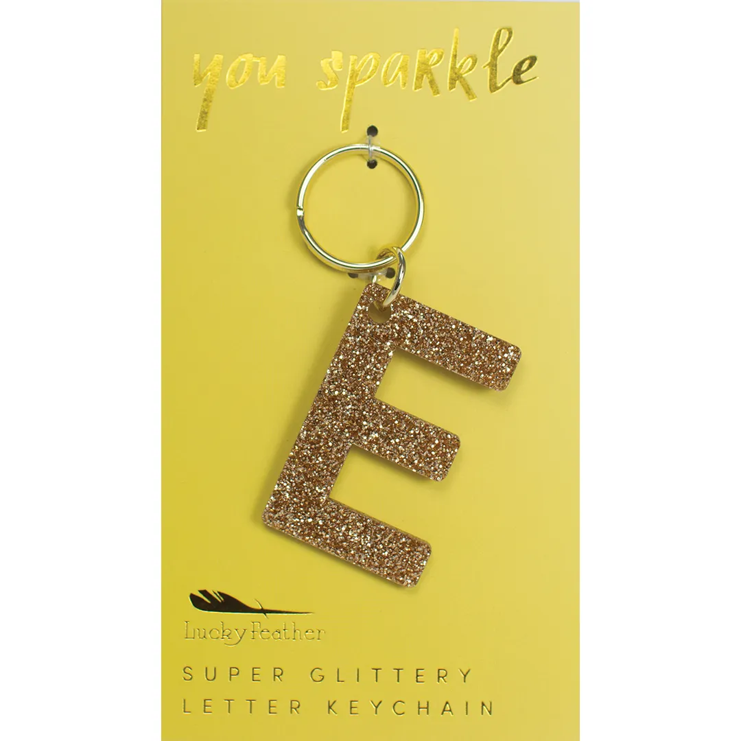 Glitter Letter Keychain