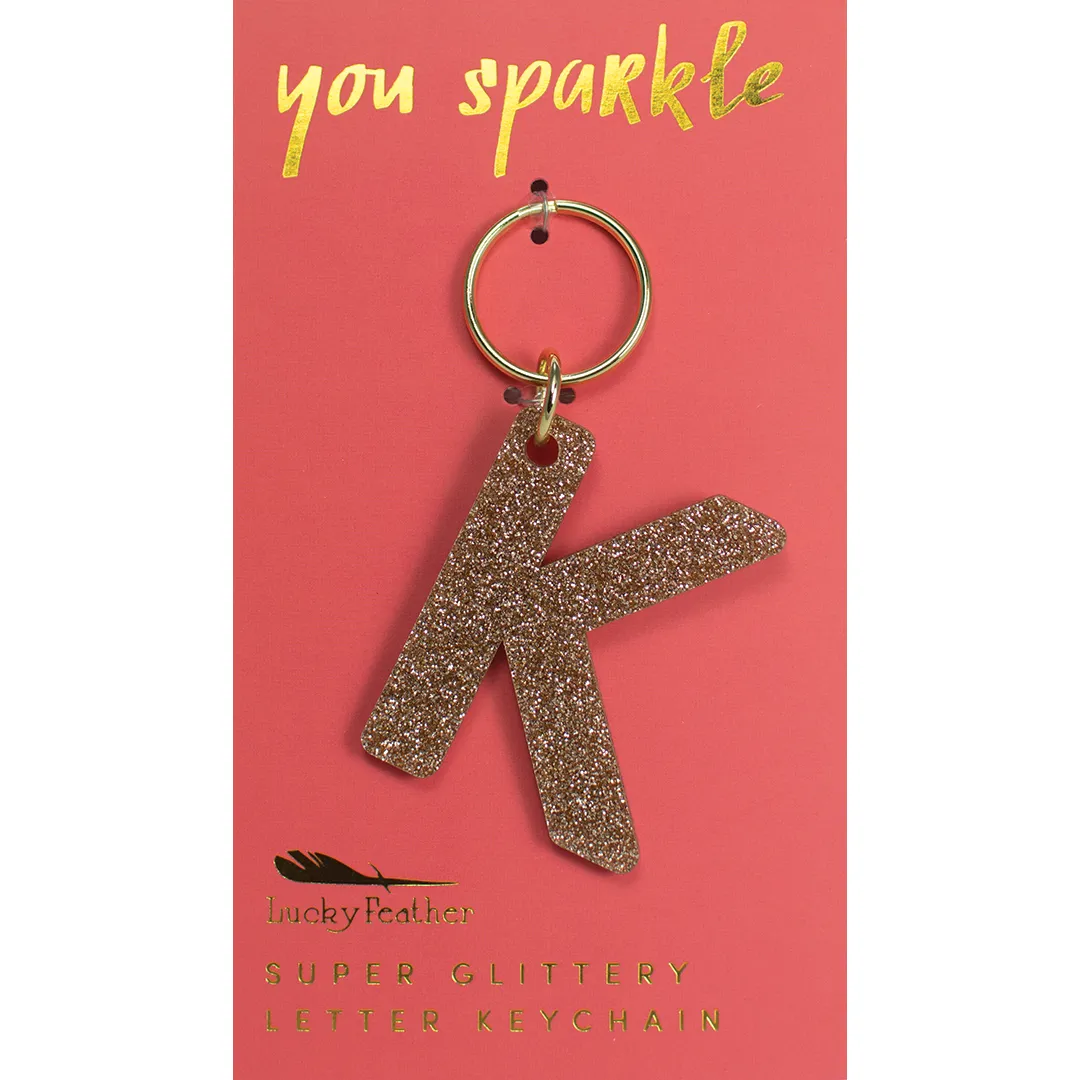 Glitter Letter Keychain