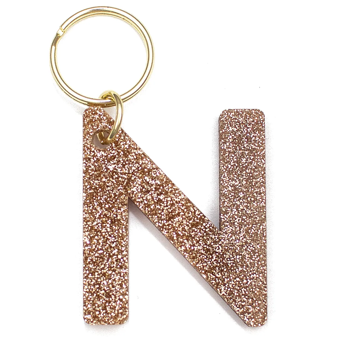 Glitter Letter Keychain