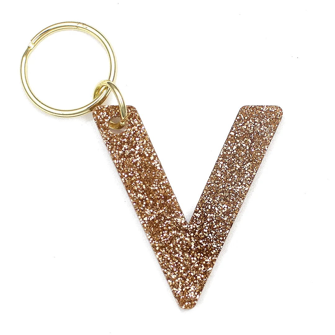 Glitter Letter Keychain