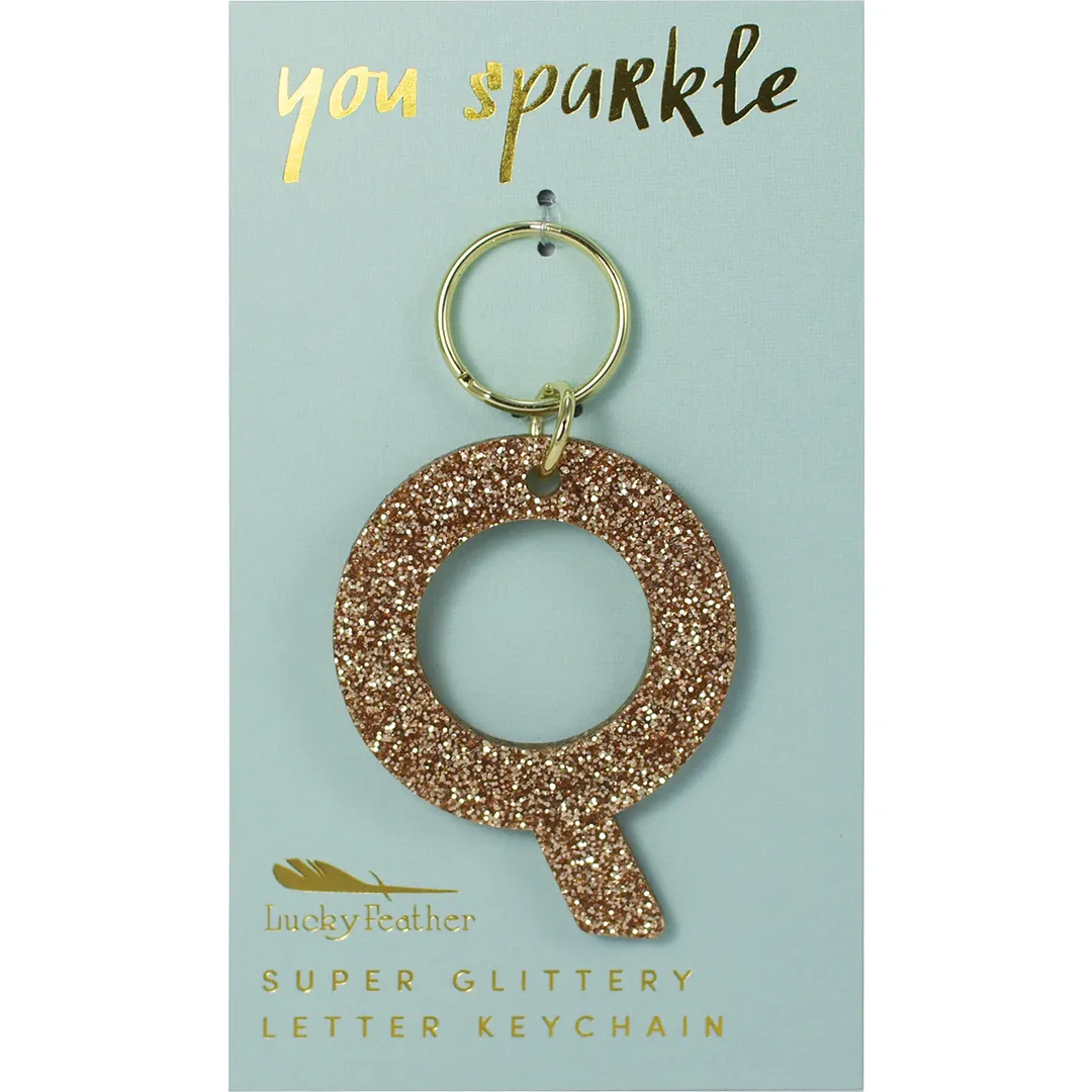 Glitter Letter Keychain