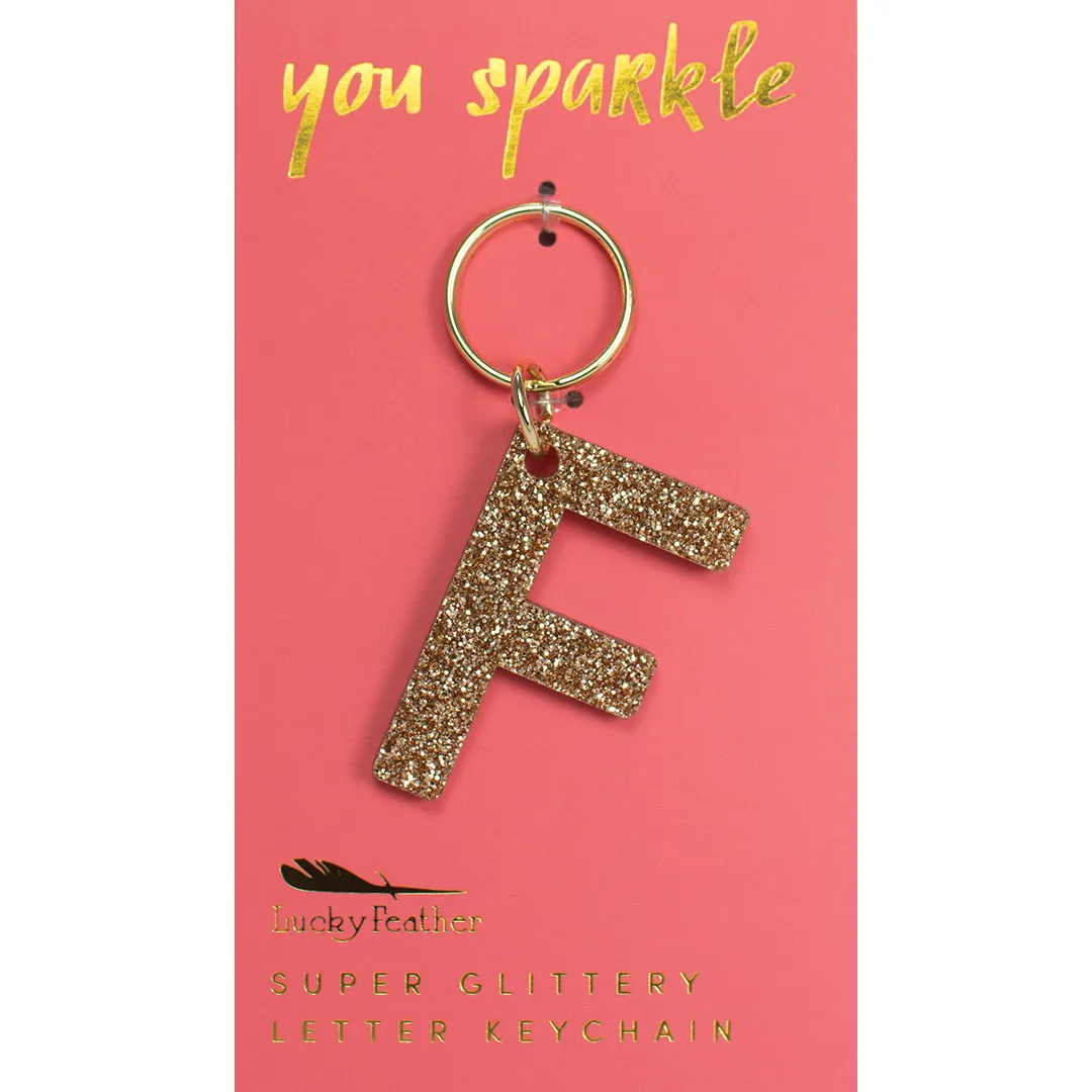 Glitter Letter Keychain