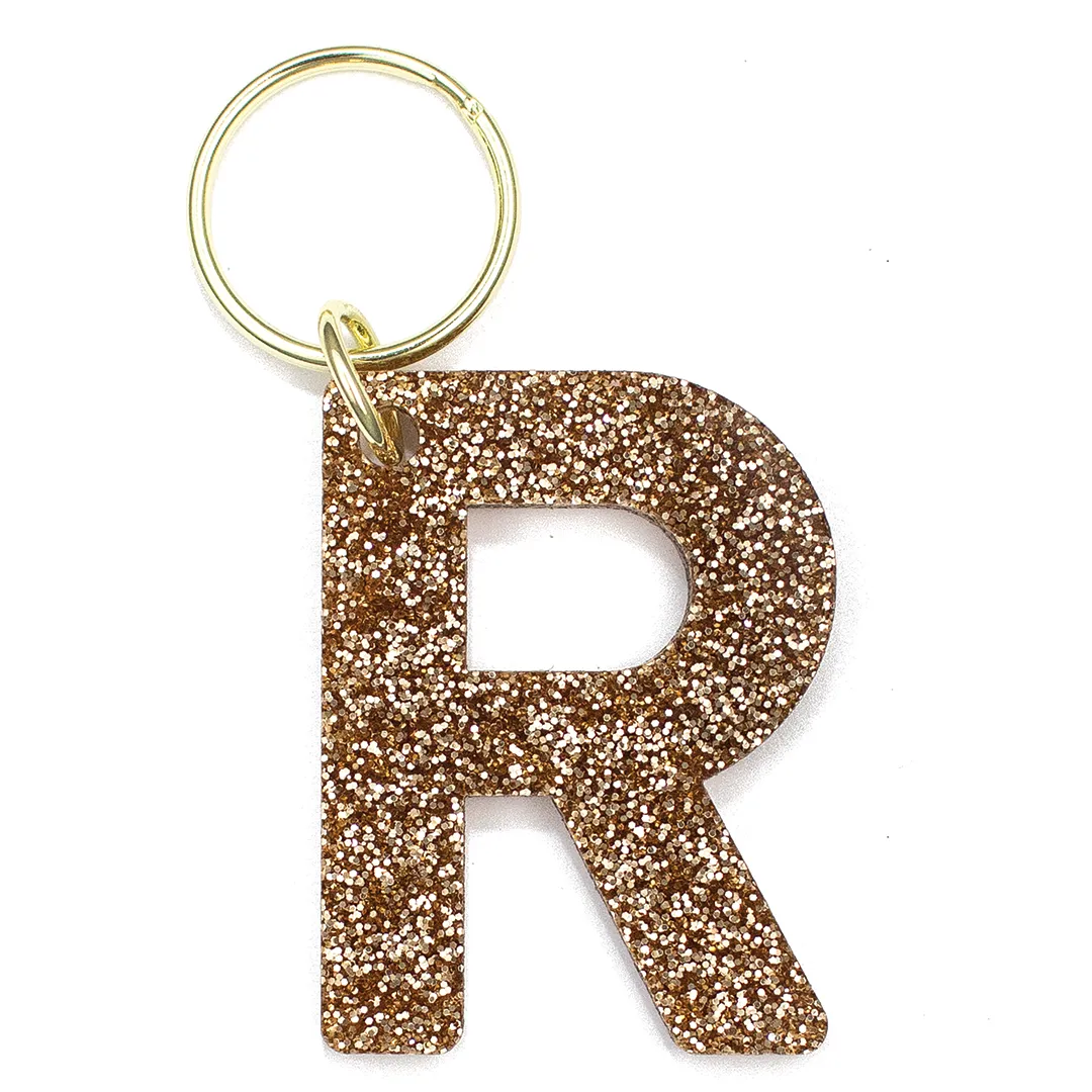 Glitter Letter Keychain