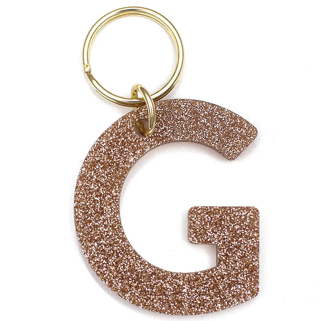 Glitter Letter Keychain