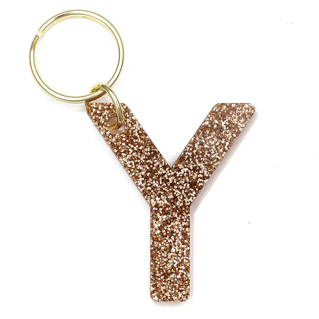 Glitter Letter Keychain