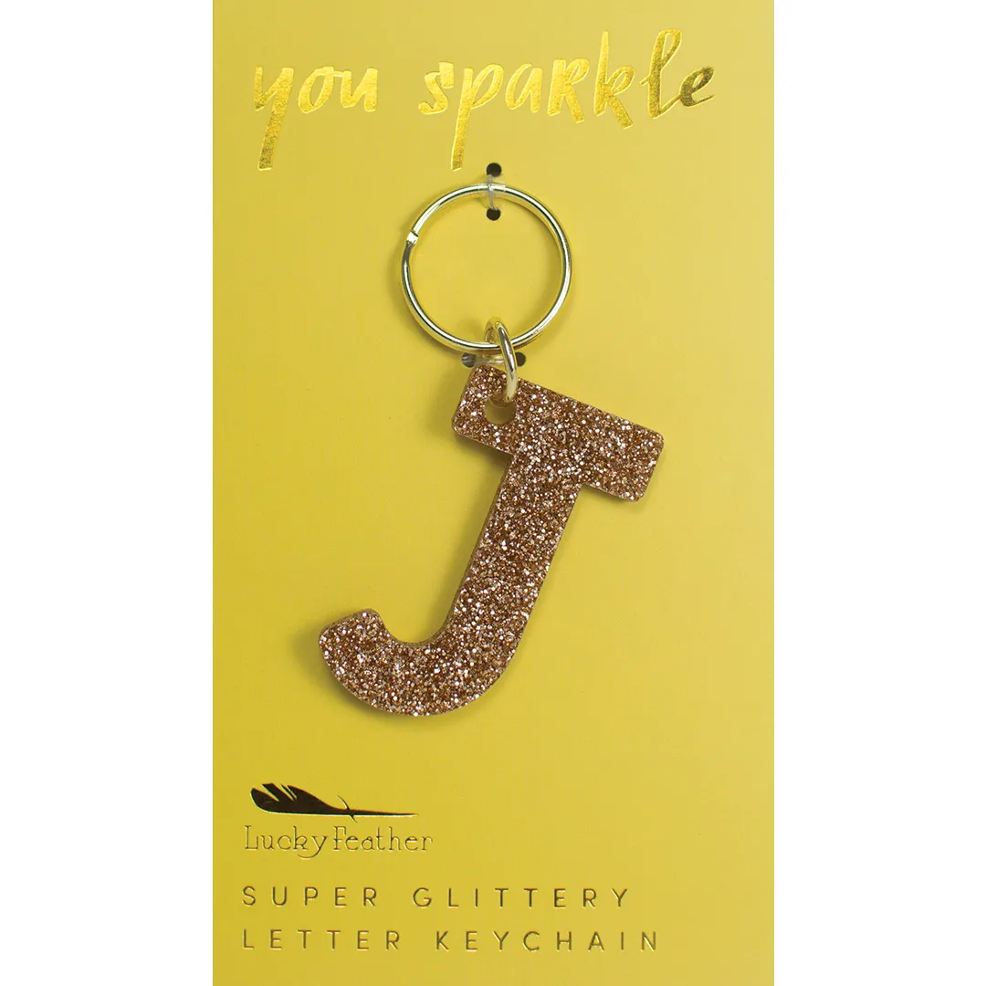 Glitter Letter Keychain