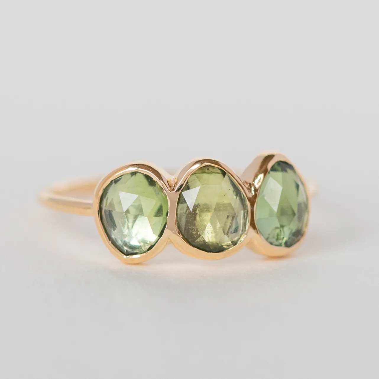 Green Tourmaline Multistone Ring