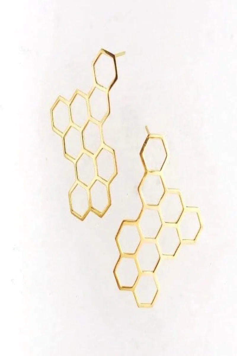 Hexagon Union Earring - Azenya