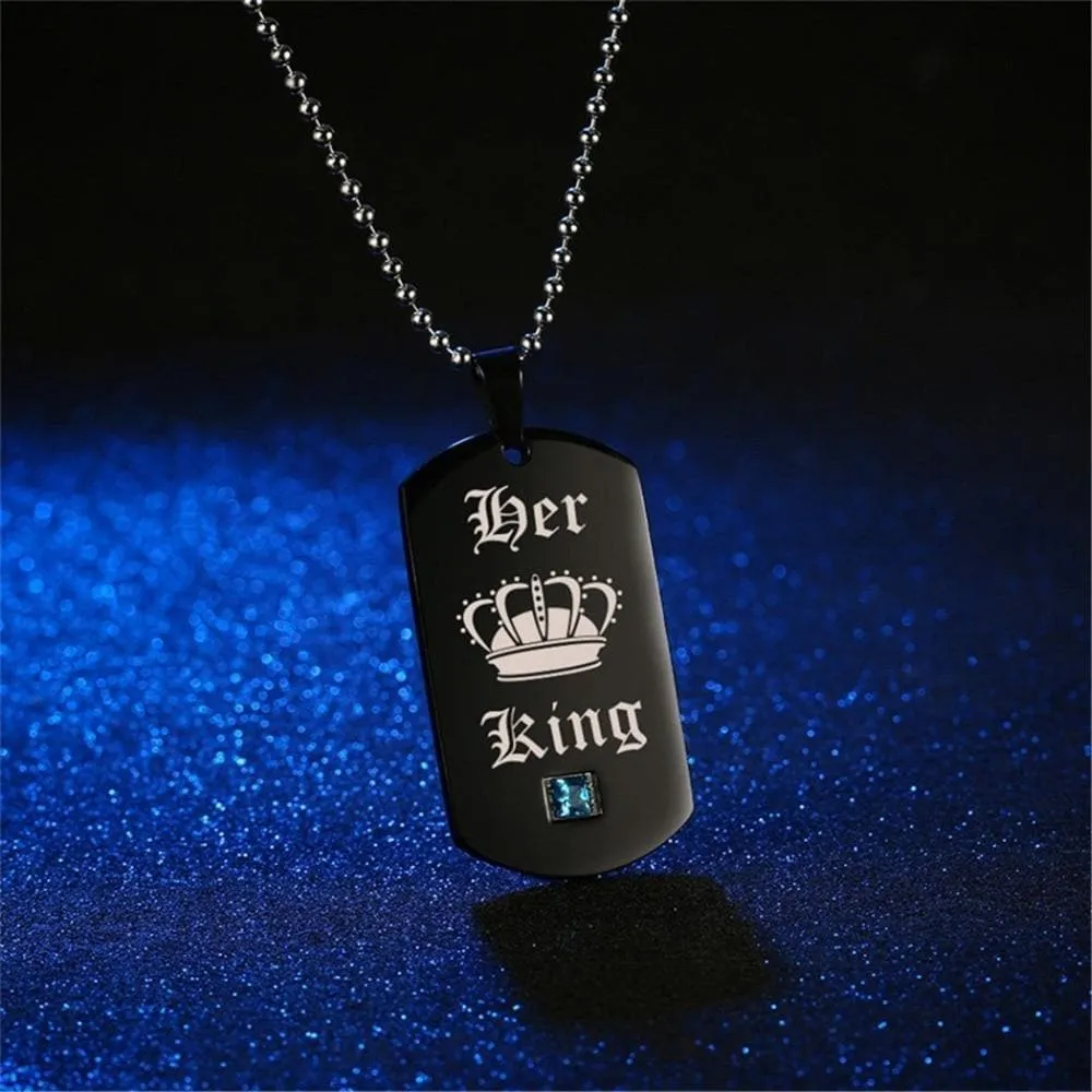 King and Queen Necklaces and Keychains Set