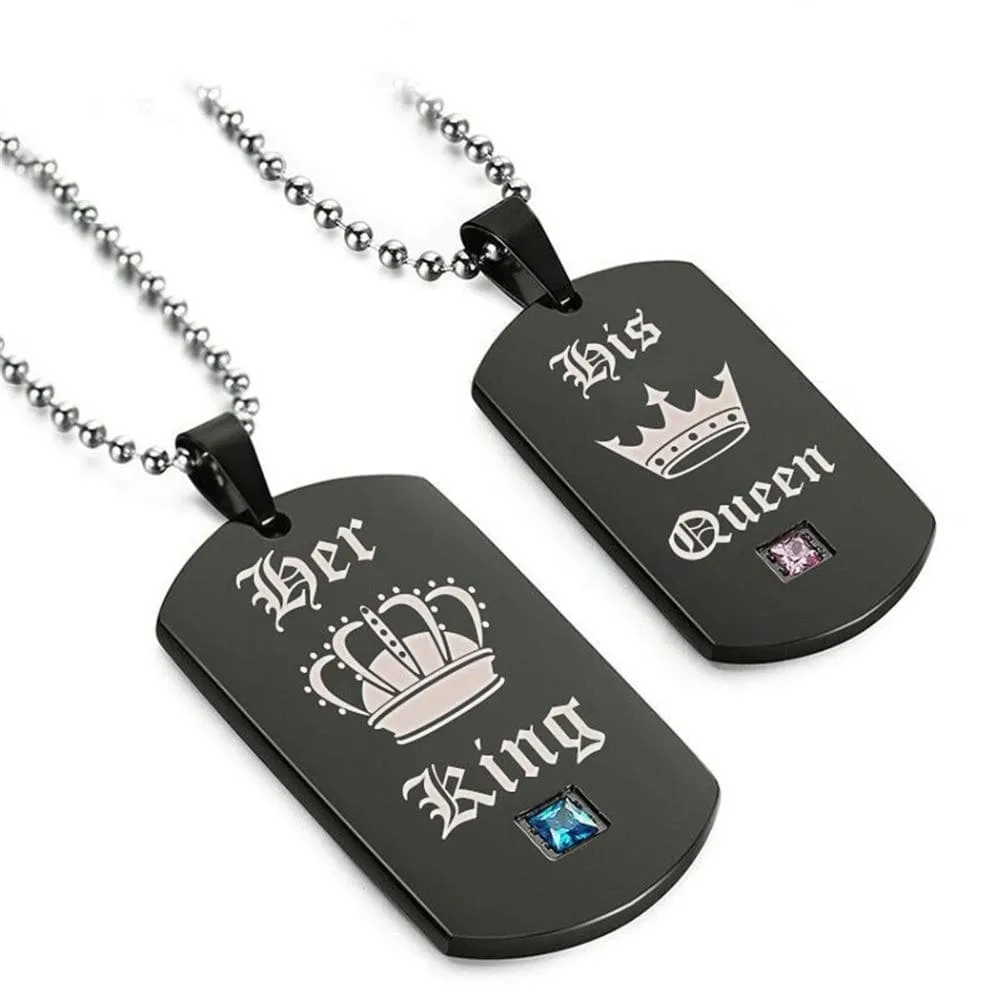 King and Queen Necklaces and Keychains Set