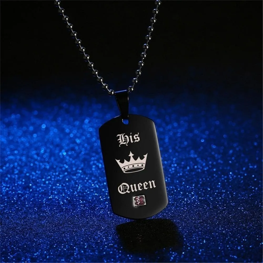 King and Queen Necklaces and Keychains Set