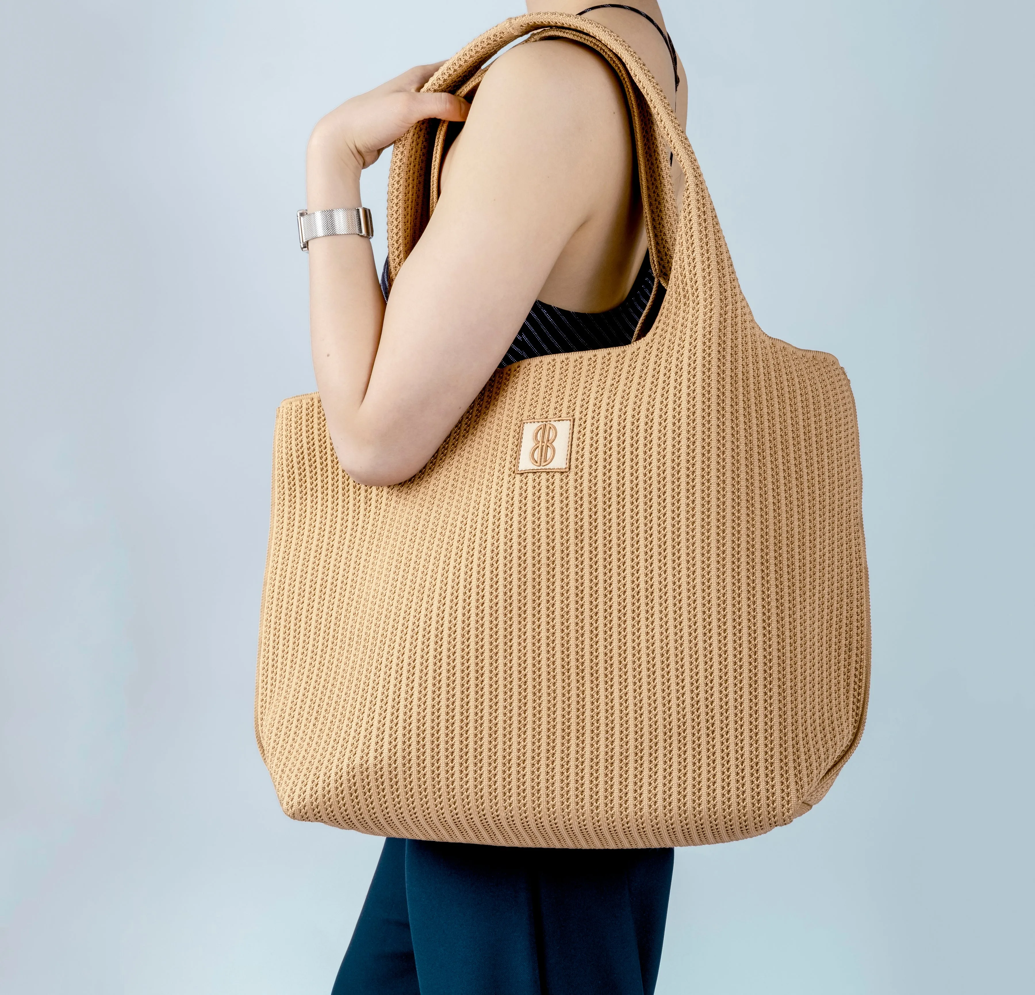 large - Buckthorn Stripe tote with pouch