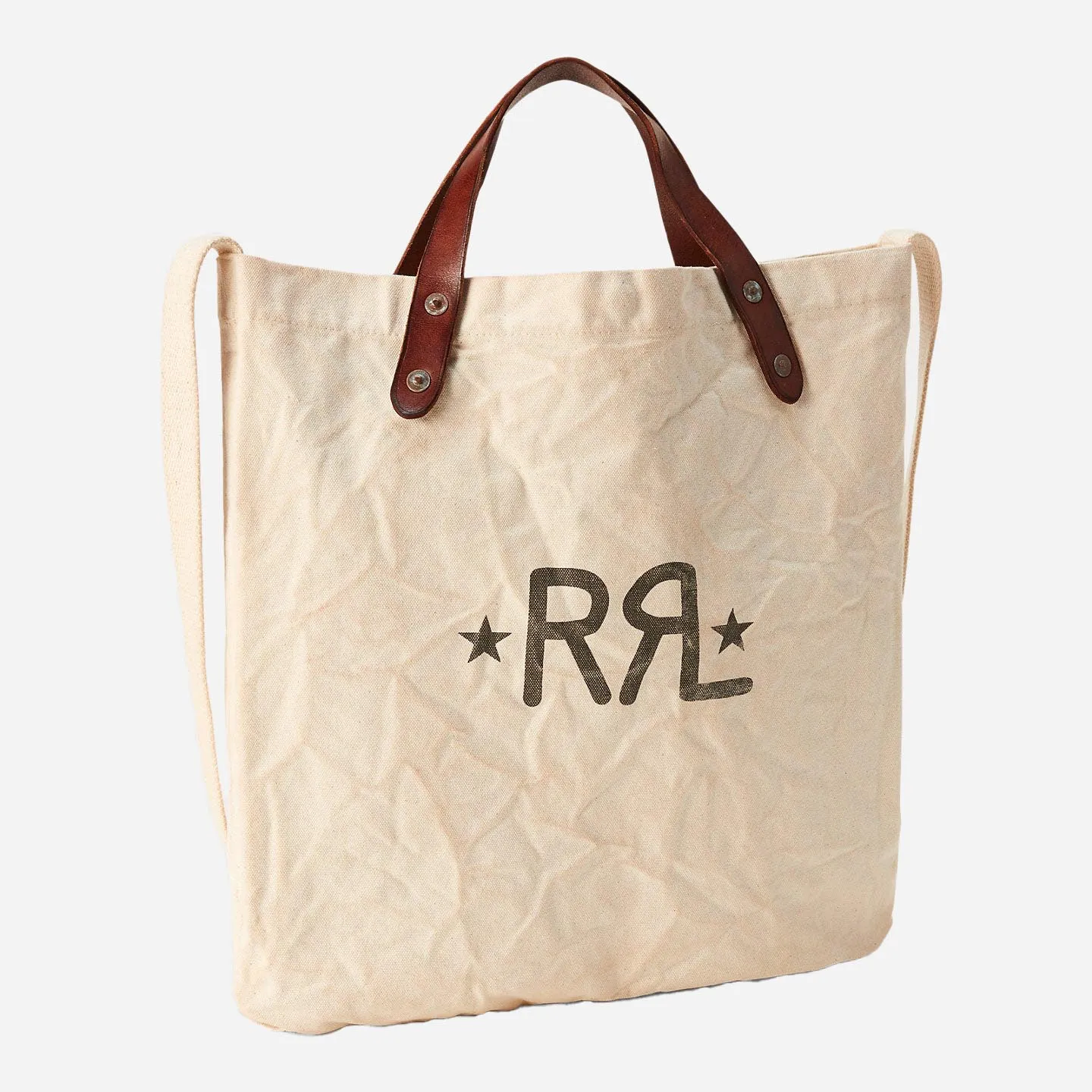 LOGO CANVAS MARKET TOTE - GREIGE