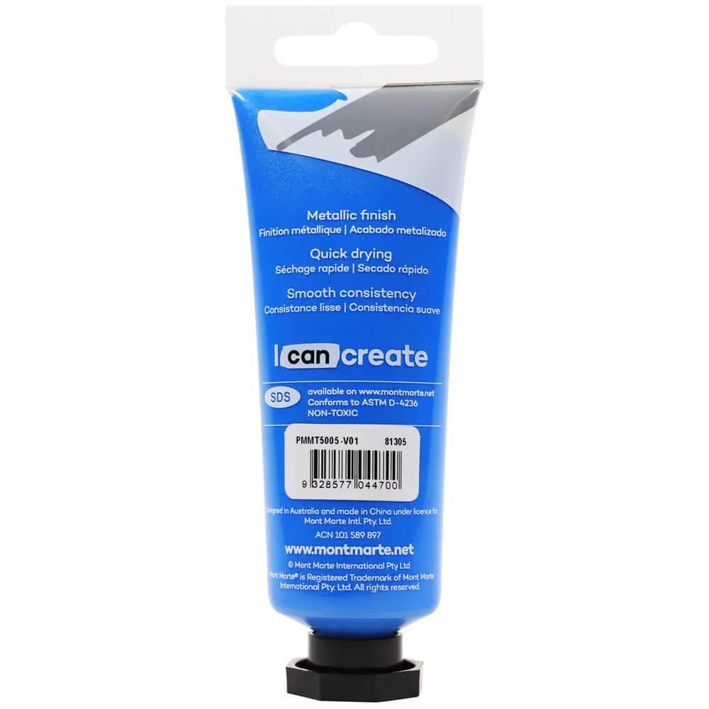 Metallic Acrylic Paint Premium 50ml (1.7 US fl.oz) Tube - Phthalo Blue