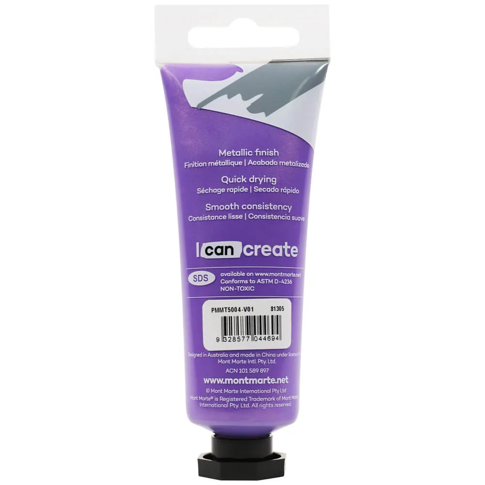 Metallic Acrylic Paint Premium 50ml (1.7 US fl.oz) Tube - Purple