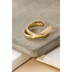 Metallic Double Loop Ring