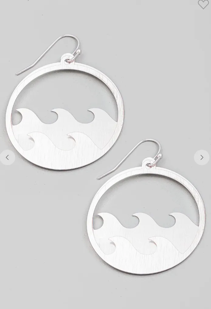 Metallic Layered Wave Coin Earrings