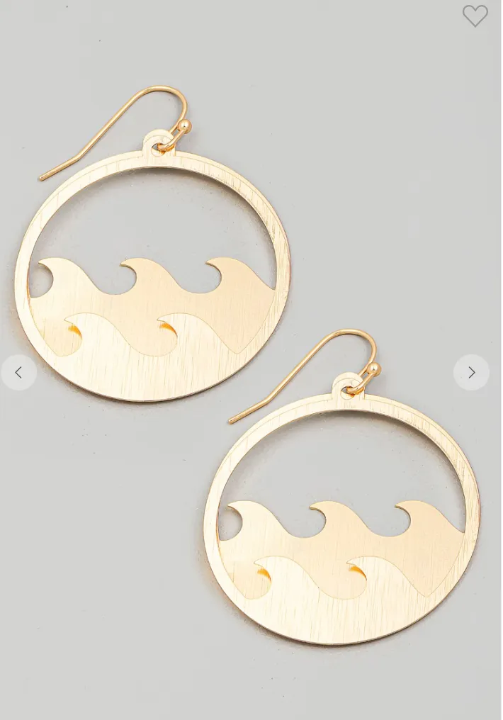 Metallic Layered Wave Coin Earrings