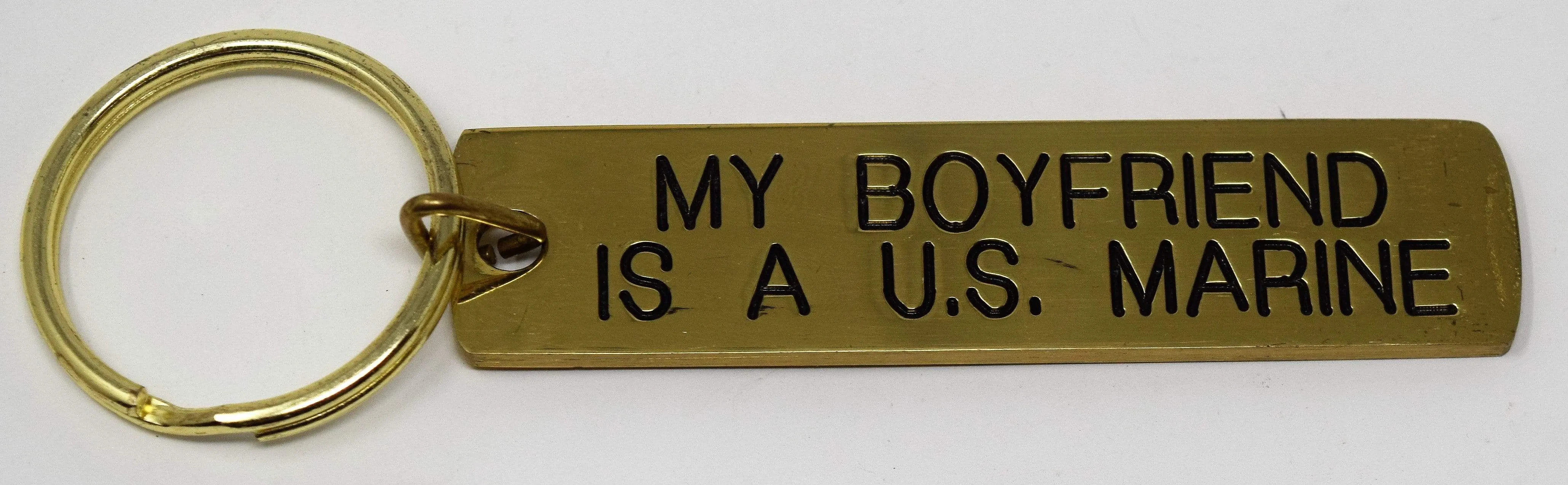 My ___ Is A U.S. Marine Gold Bar Keychain