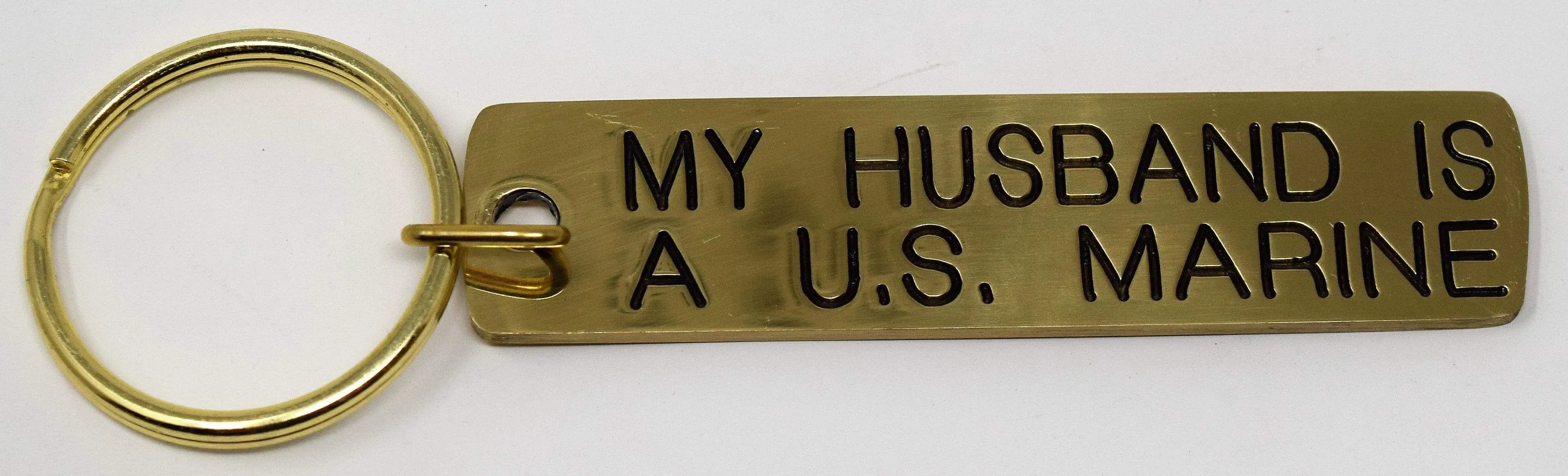 My ___ Is A U.S. Marine Gold Bar Keychain