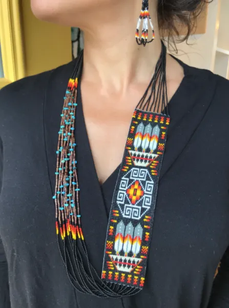 Navajo Sash Necklace & Earring Set