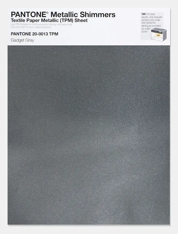 Pantone Metallic Shimmers Textile Paper Metallic (TPM) Sheet 20-0013 Gadget Gray