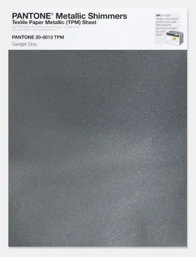 Pantone Metallic Shimmers Textile Paper Metallic (TPM) Sheet 20-0013 Gadget Gray