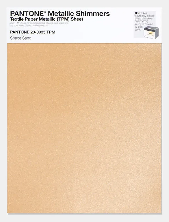 Pantone Metallic Shimmers Textile Paper Metallic (TPM) Sheet 20-0035 Space Sand