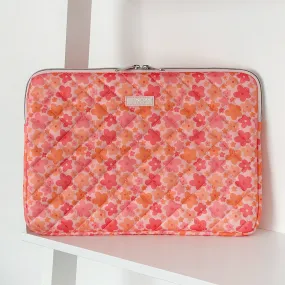 Quilted Pink & Orange Bloom Laptop Sleeve