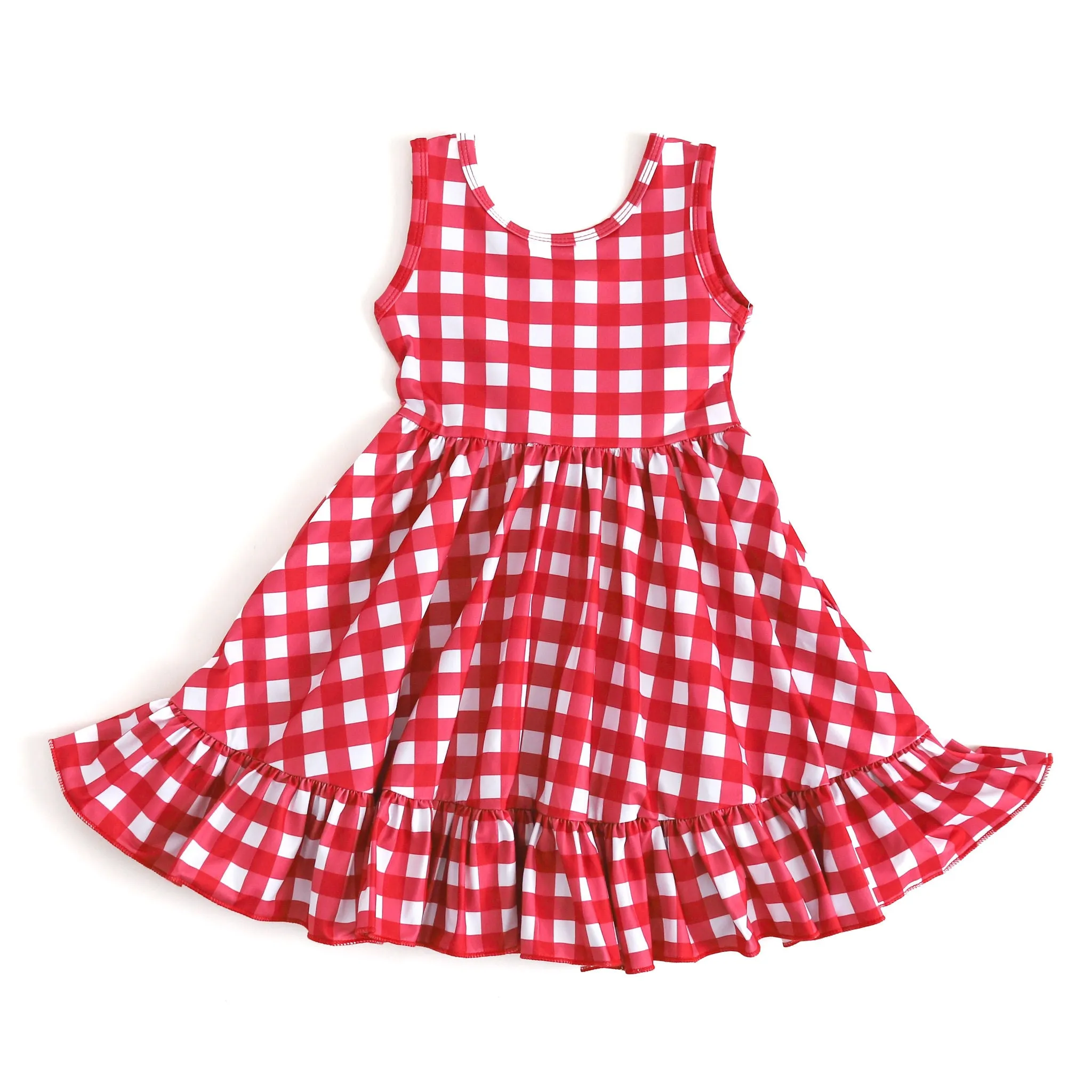 Red Gingham Sleeveless Charm Dress