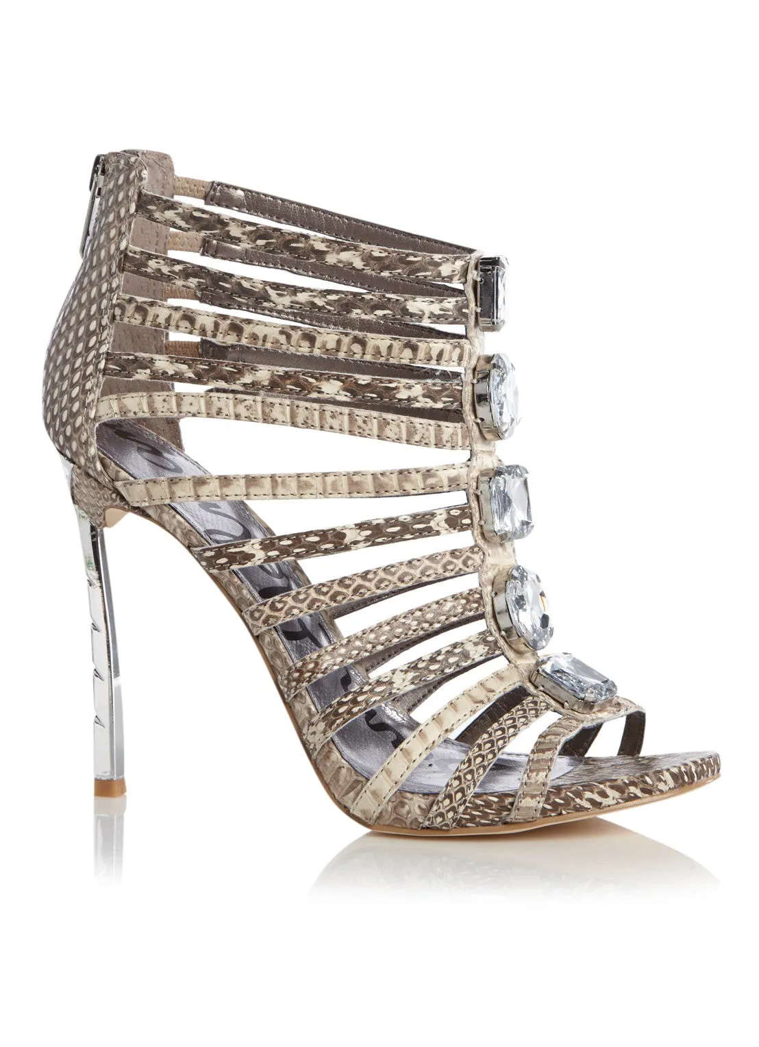 Sam Edelman Hampton Snakeskin Print Caged Sandals