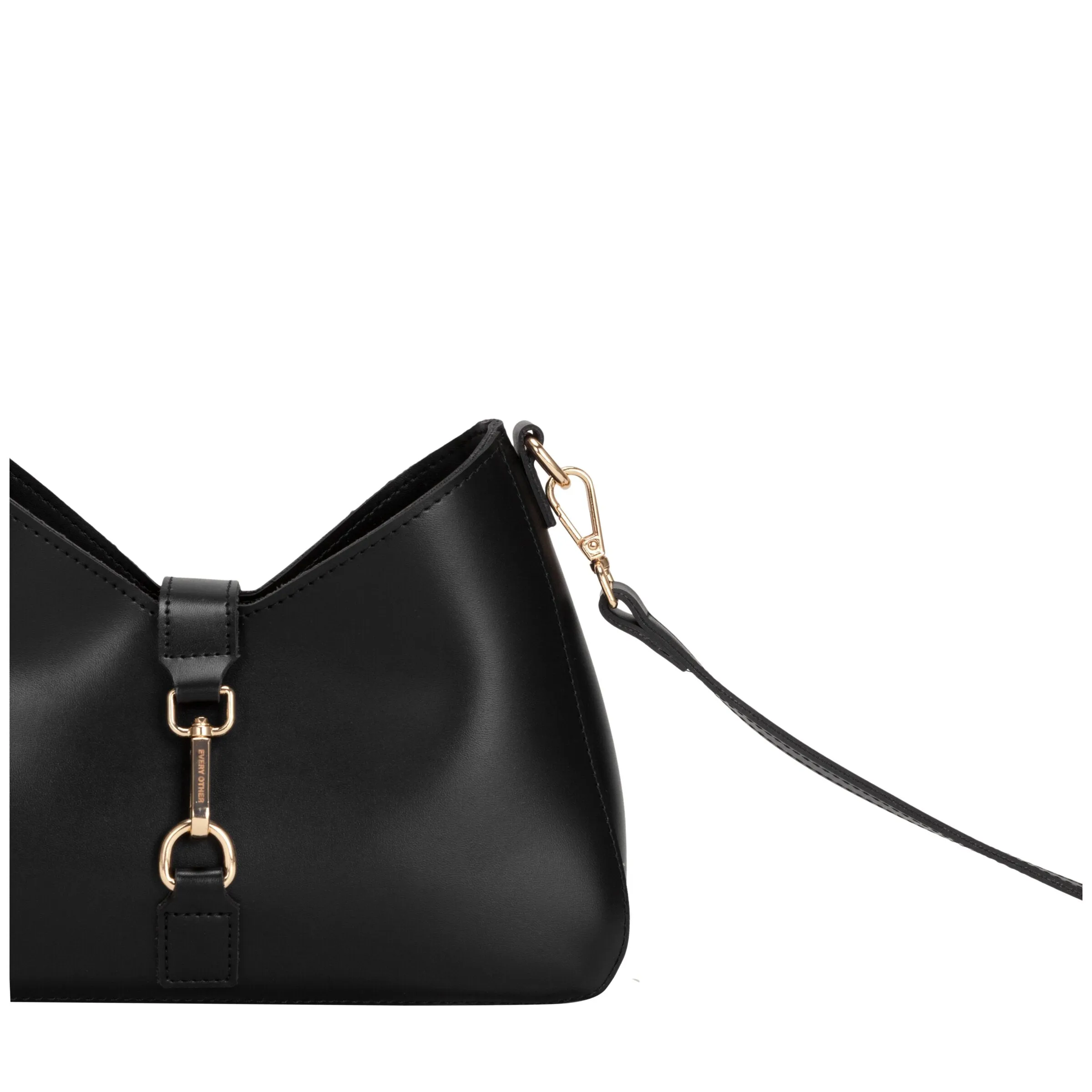 Shoulder Bag With Fastening Detail In Black