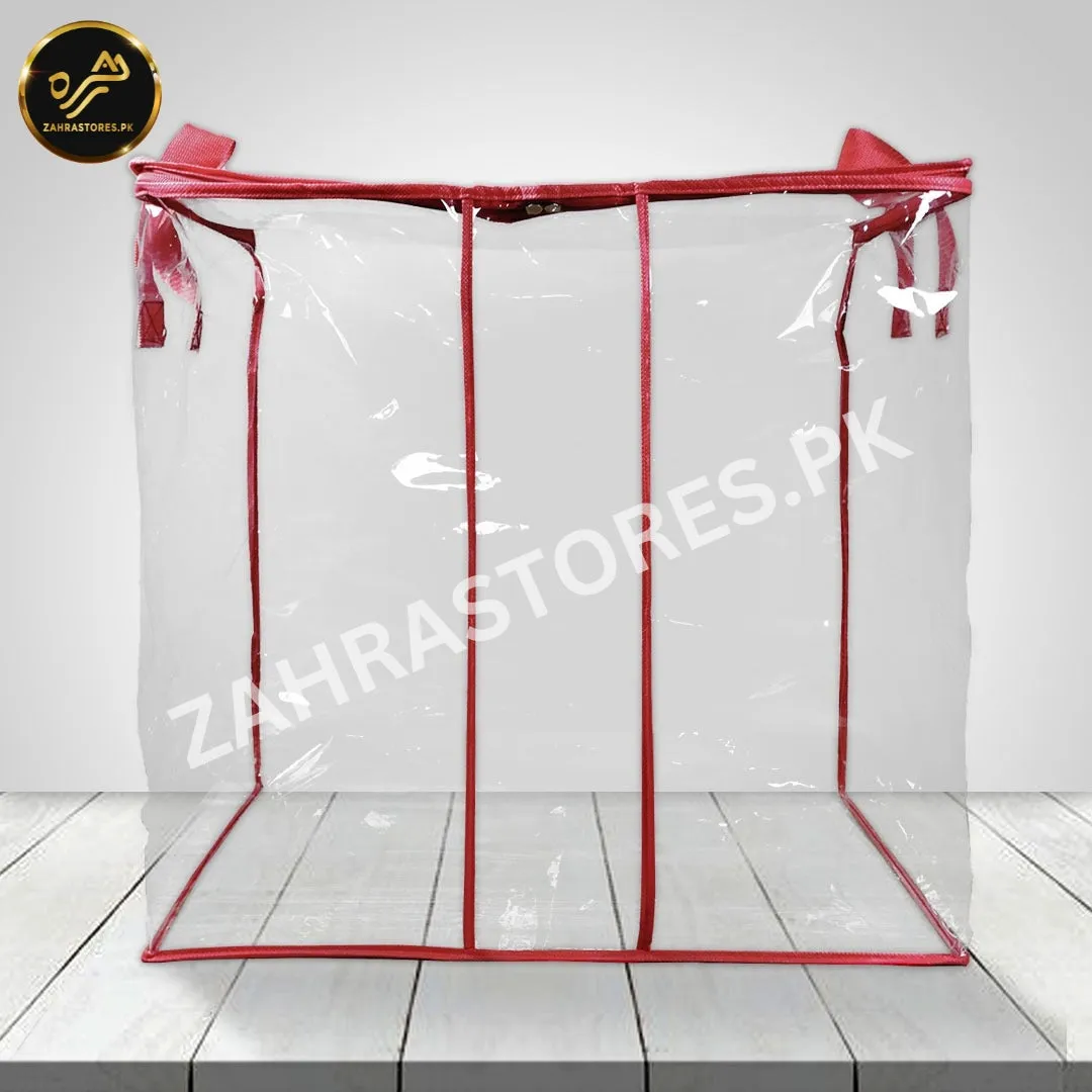 Single Piece Transparent Storage Bag (Red)