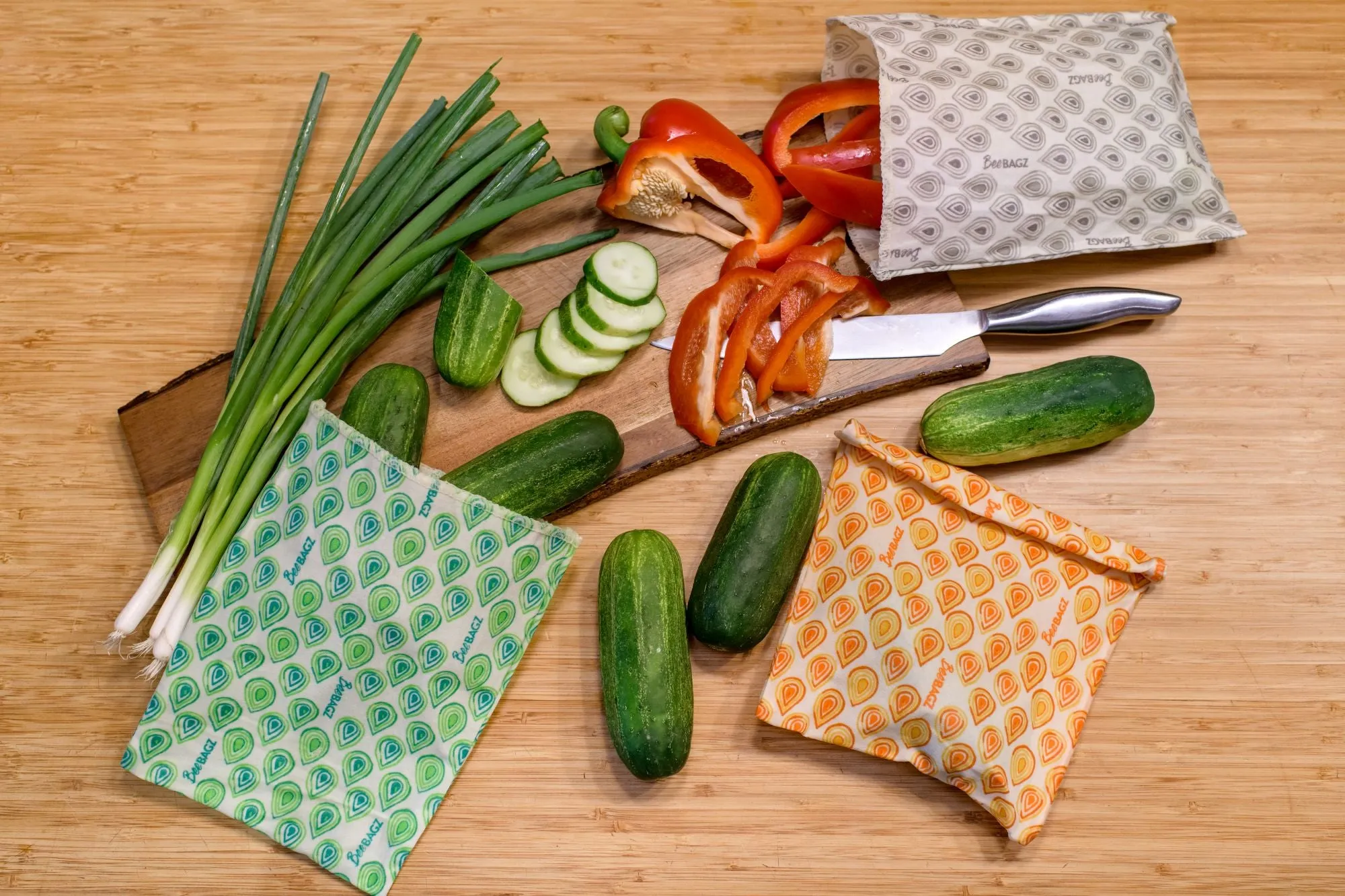 Small Pack of 5 - Reusable Beeswax Wrap Food Storage Bags