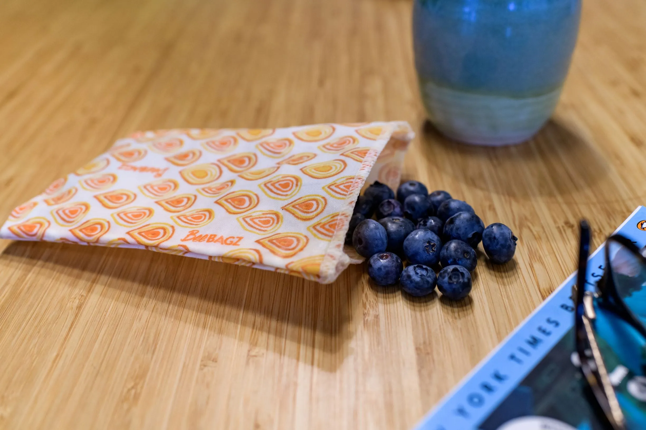 Small Pack of 5 - Reusable Beeswax Wrap Food Storage Bags