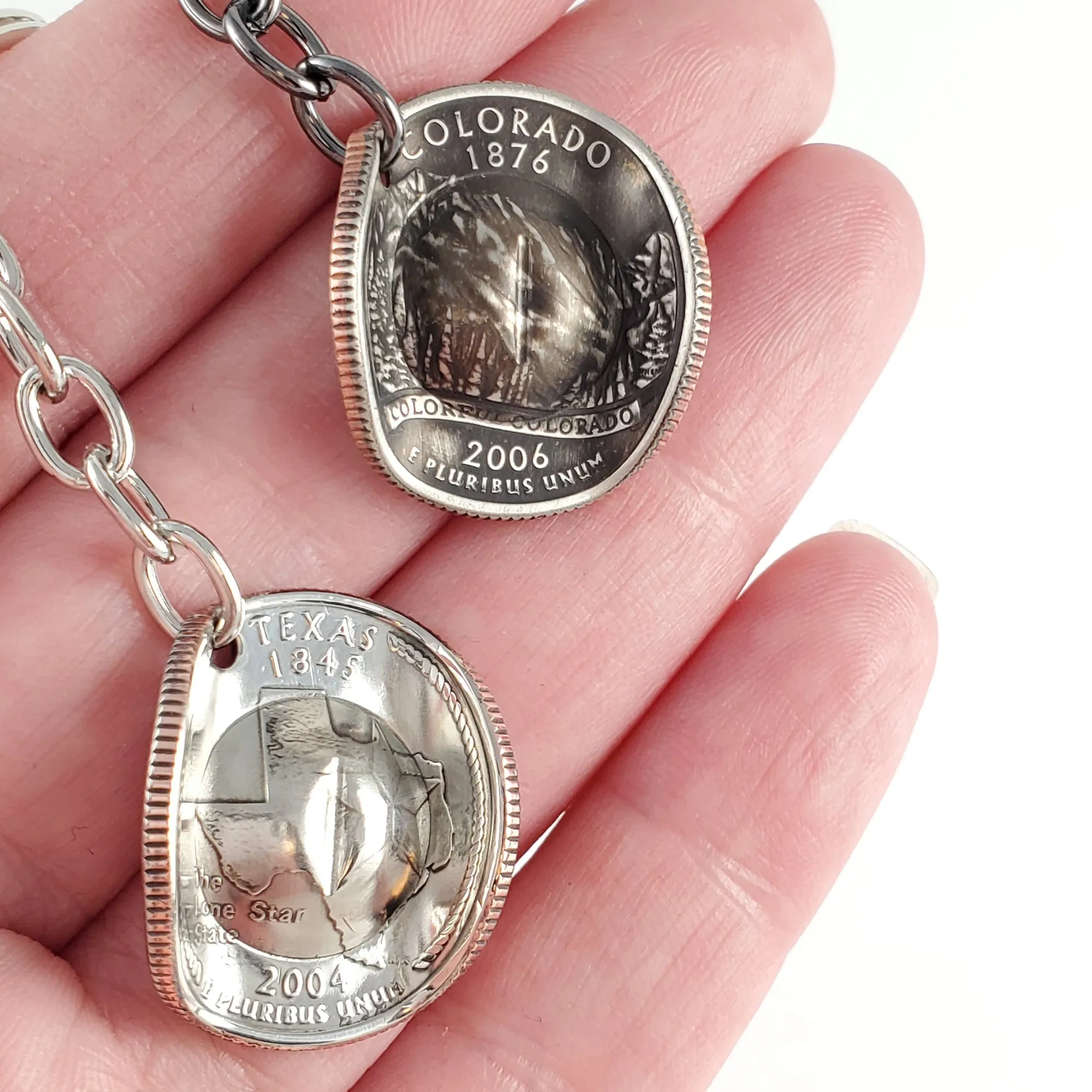 State Quarter Cowboy Hat Coin Keychain